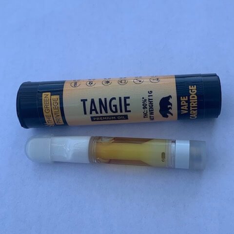 Green Privilege – Tangie (sativa) full gram 90% thc vape cartridge